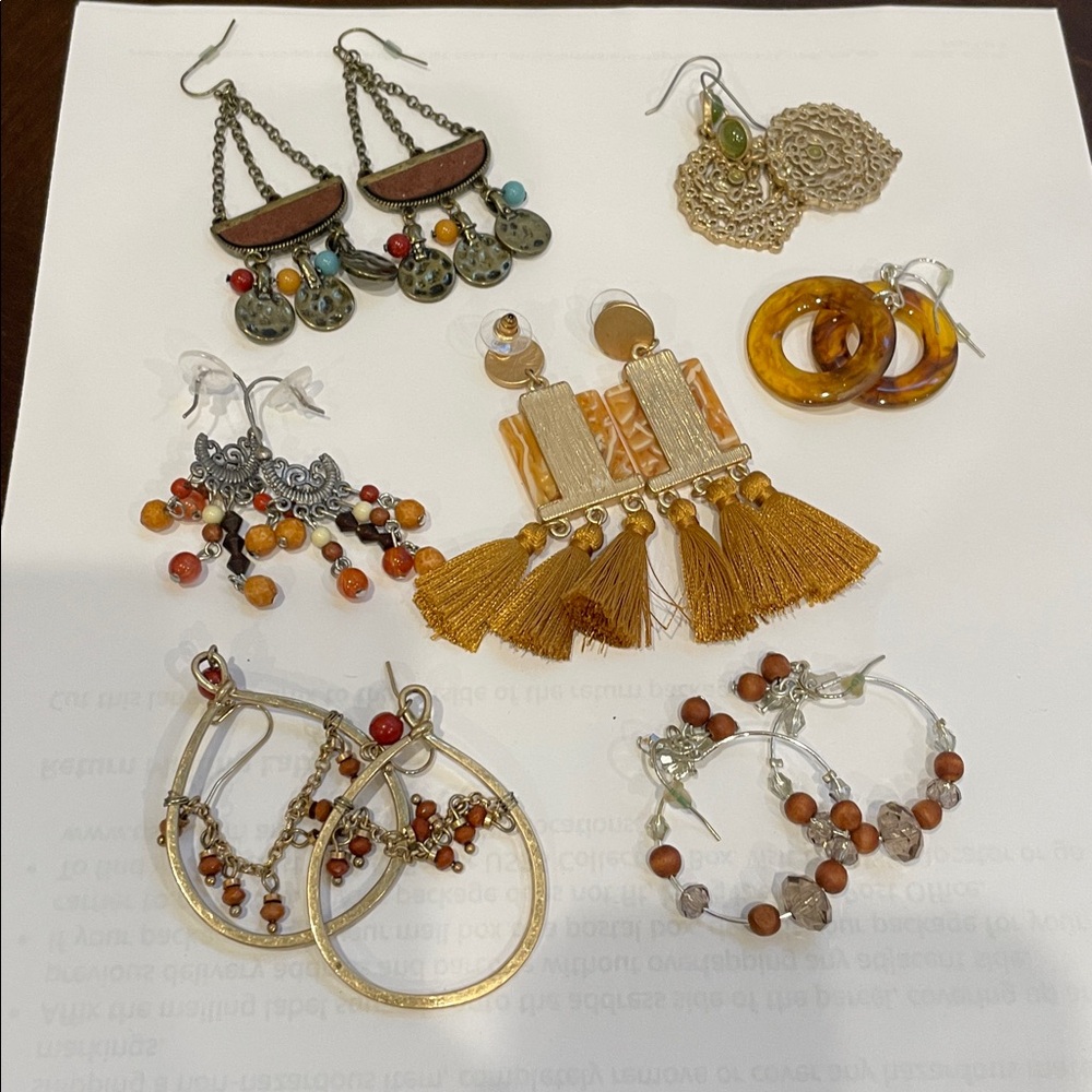 Bohemian Multicolor Dangle Earrings Set